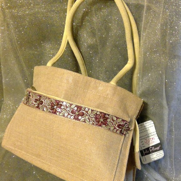 Jute Cottage Beige Sequined Purse - Picture 3 of 8